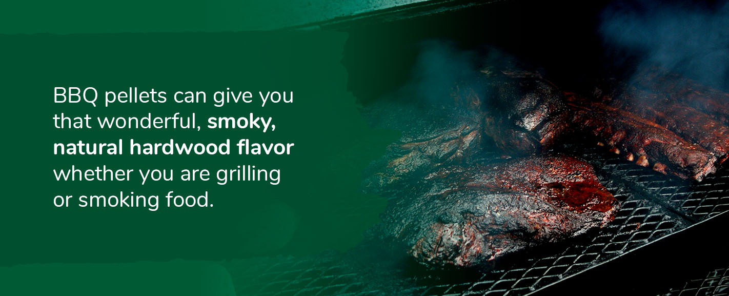 BBQ pellets can give you that wonderful, smoky, natural hardwood flavor whether you are grilling or smoking food.