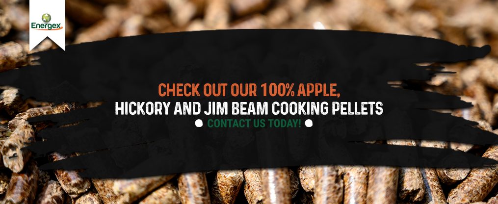 check out our 100% apple, hickory and Jim Beam cooking pellets